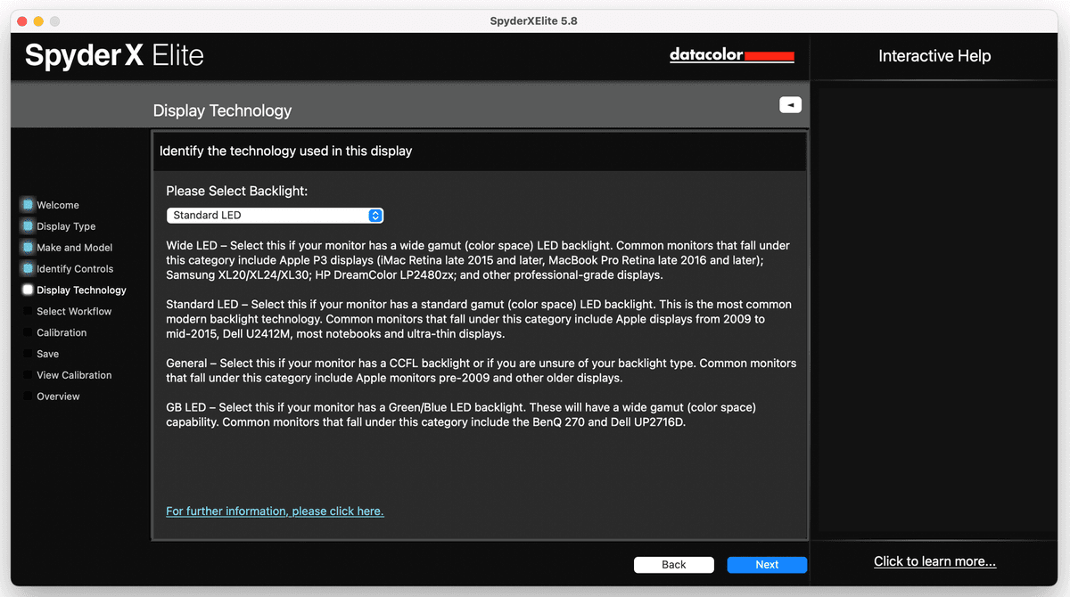 Monitor backlight settings