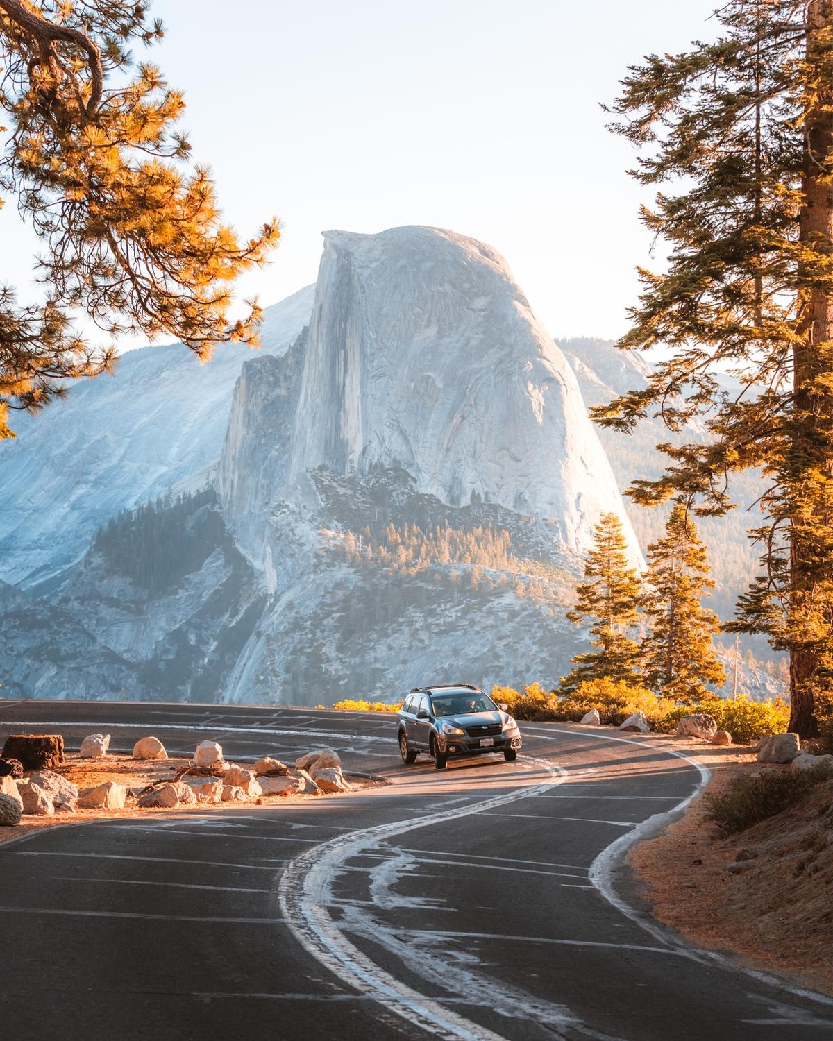 Glacier point road in the morning