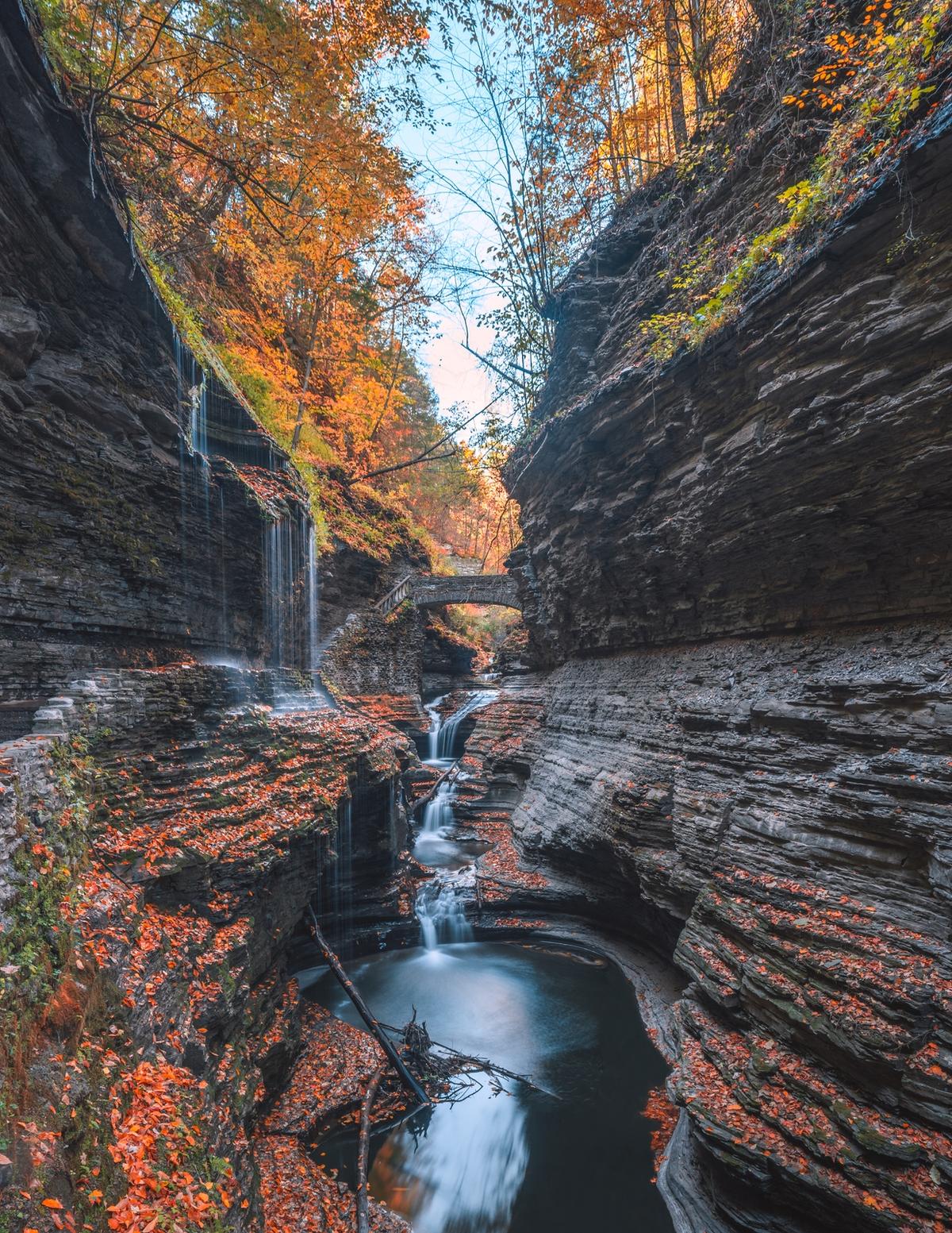 Trail along the gorge in Watkins Glen State Park