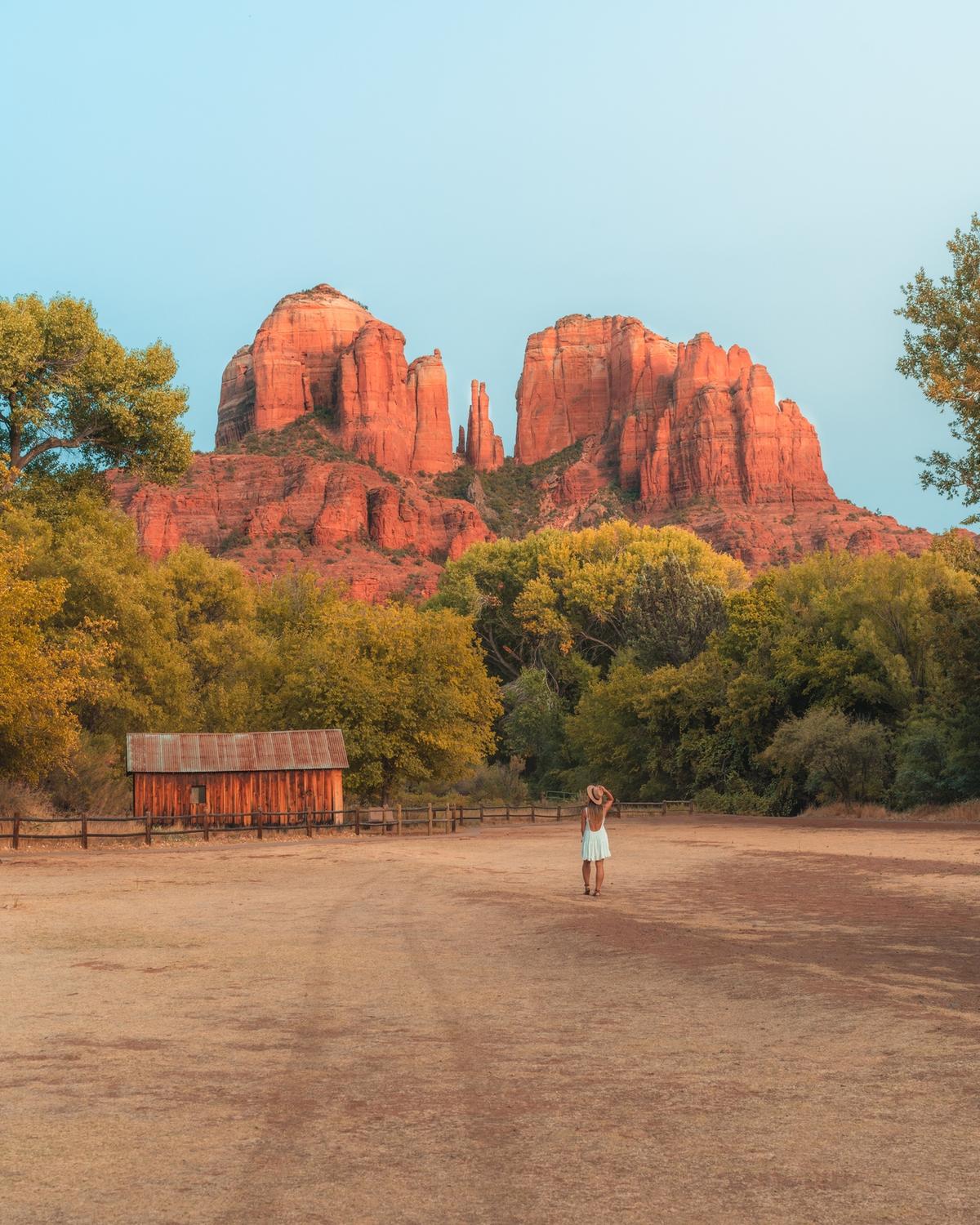 View of Cathedral Rock from Crescent Moon Ranch