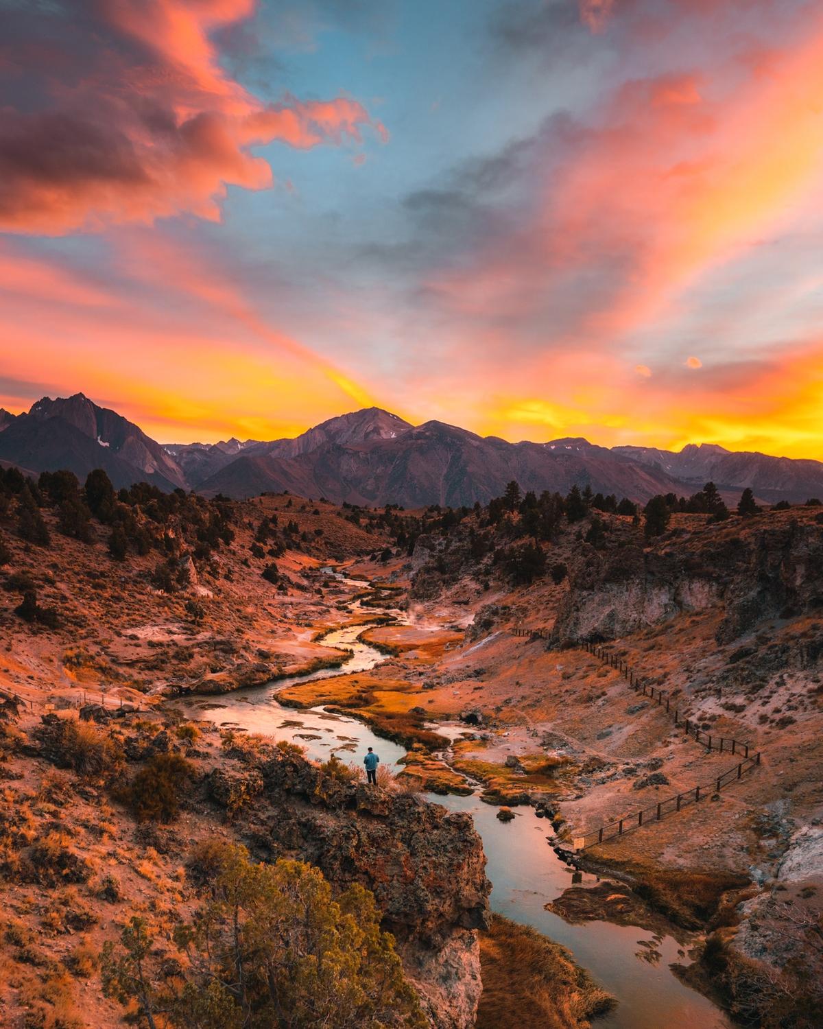 Hot creek sunset