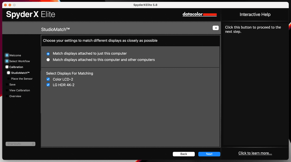 Studio match workflow