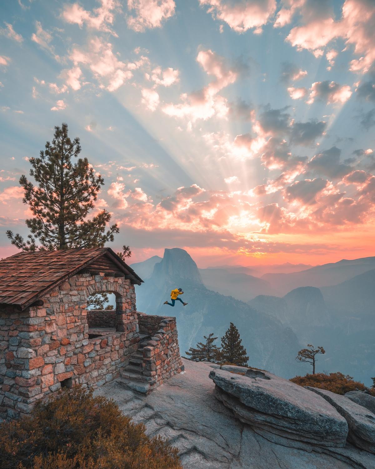 Glacier point during a smokey morning