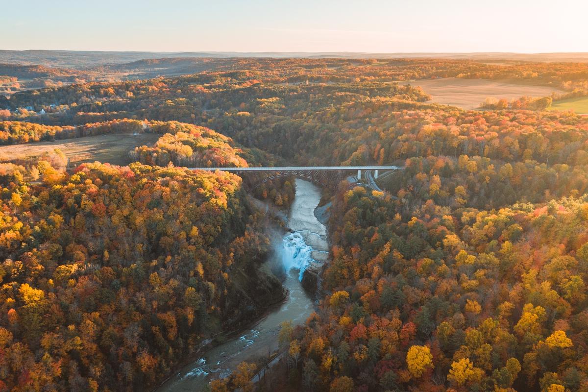 Peak folliage along the river in Letchworth State Park